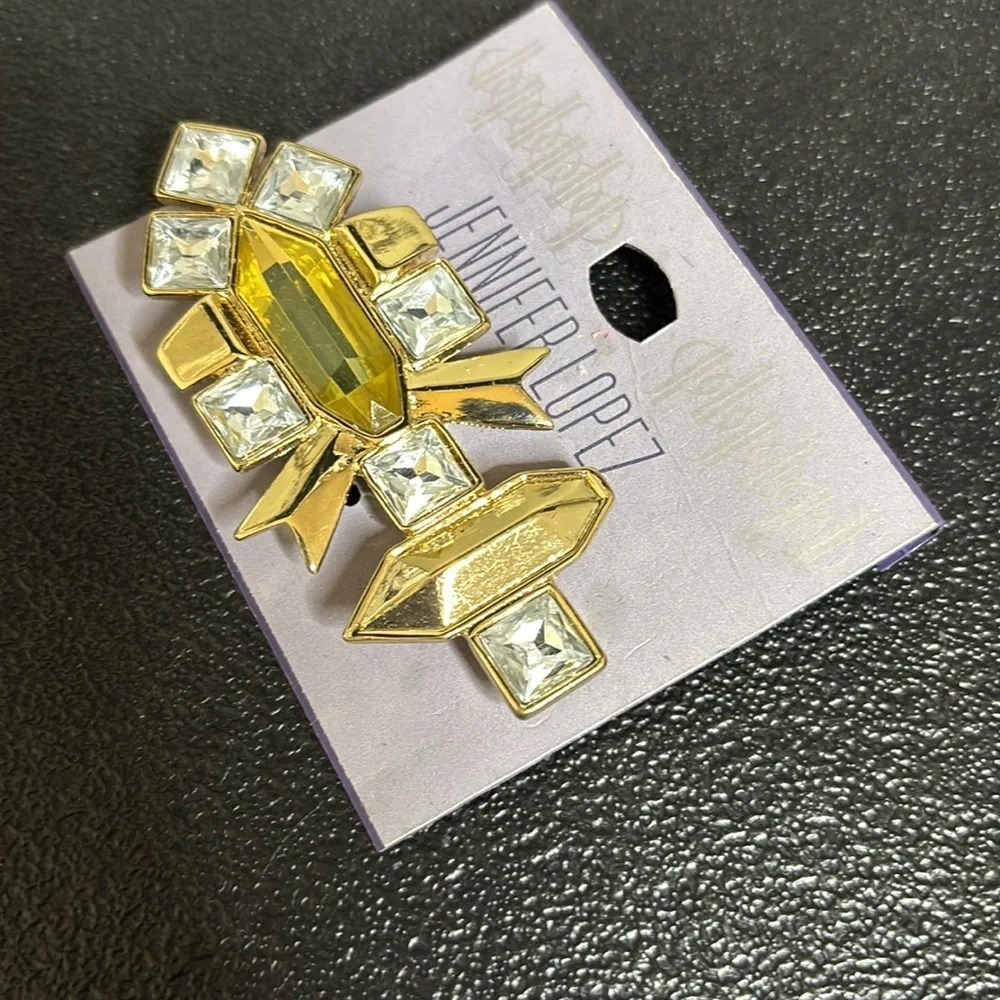 NWT Jennifer Lopez Geometric Rhinestone Brooch
